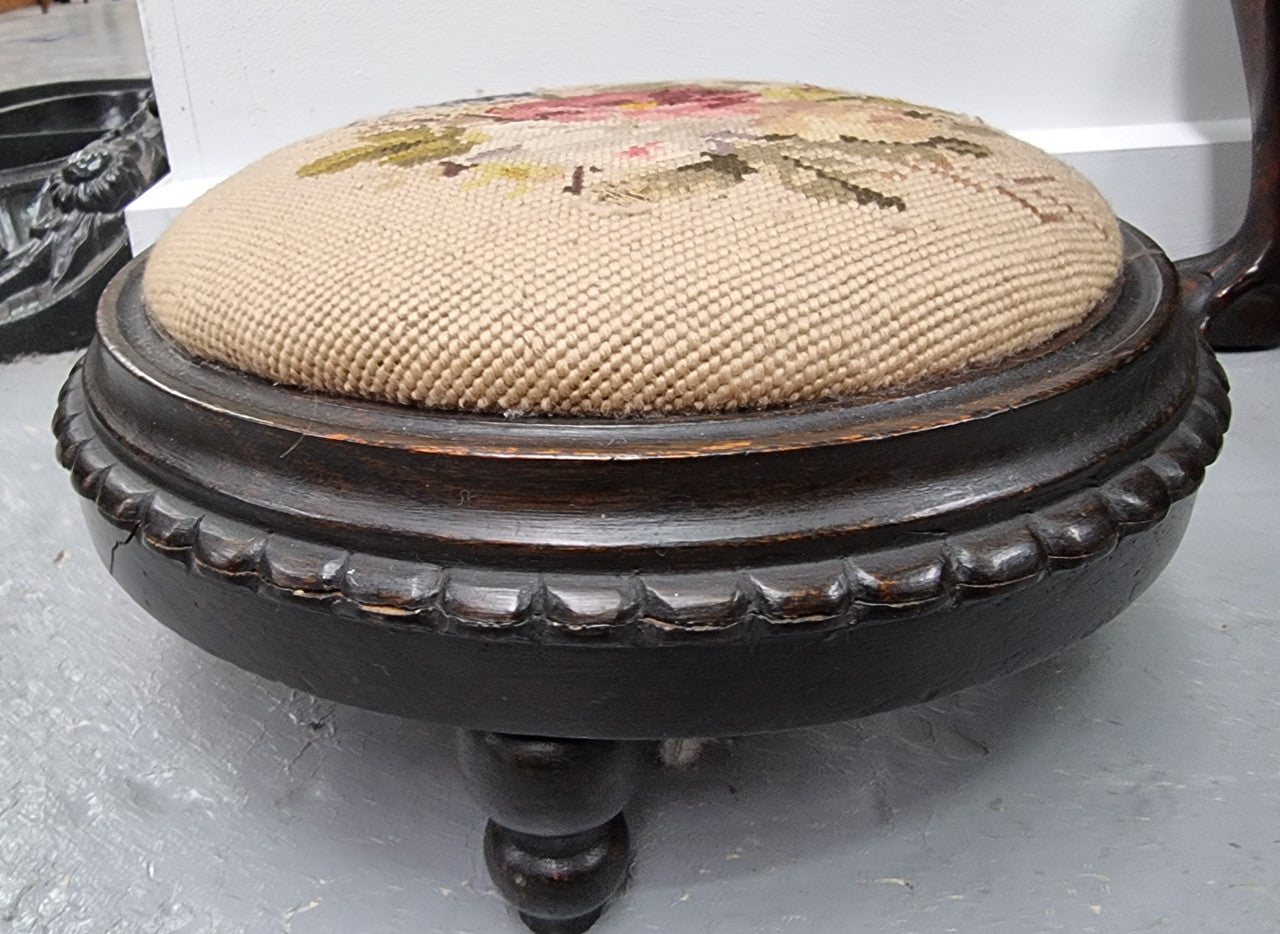 Lovely Edwardian Tapestry Foot Stool | Antique & Vintage | Moonee Ponds Antiques | Australia Wide Delivery