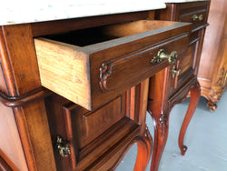 Pair Of French Mahogany Louis XV Style Bedside Cabinets | Antique & Vintage | Moonee Ponds Antiques | Australia Wide Delivery