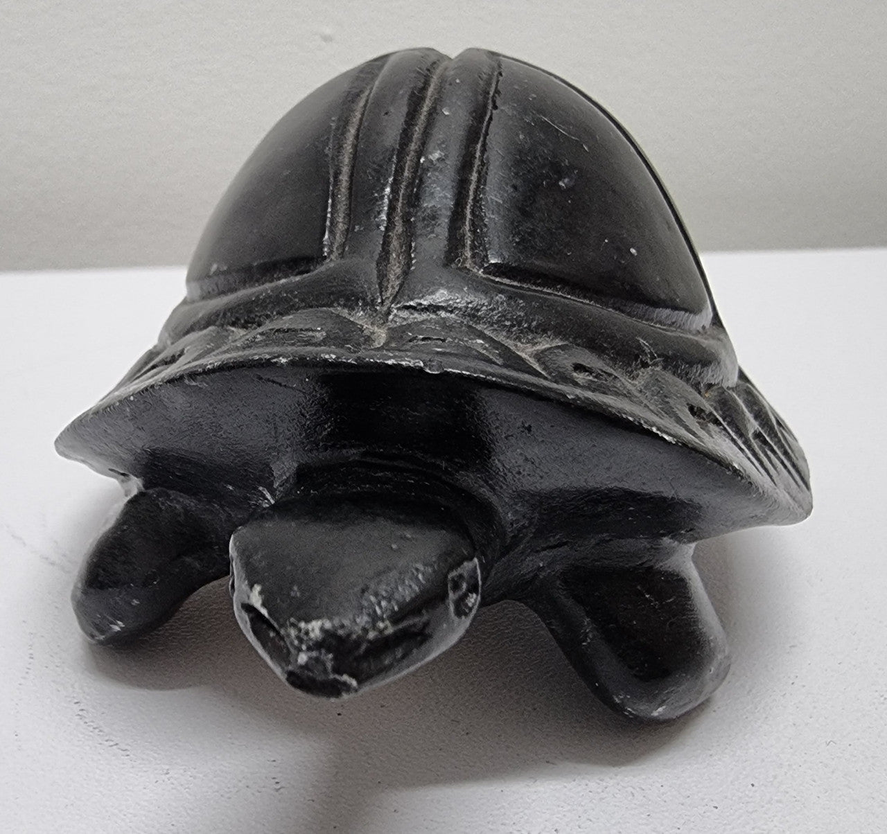 Vintage Hand Carved Zimbabwe Hard Stone Turtle