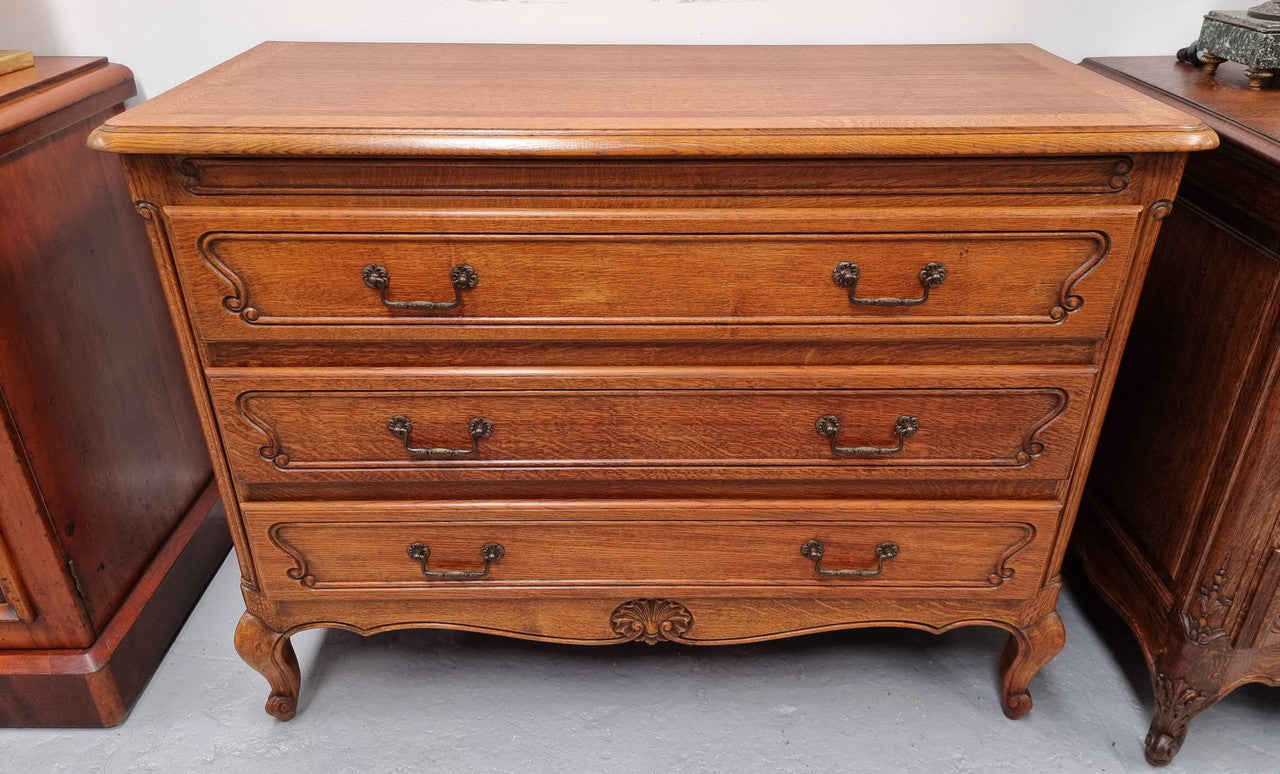 Vintage French Louis XV Style Three Drawer Chest