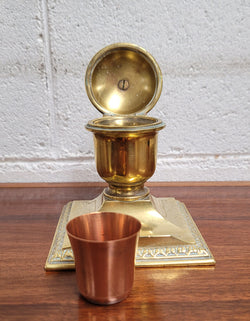 Victorian Brass Inkwell Pen Holder | Antique & Vintage | Moonee Ponds Antiques | Australia Wide Delivery
