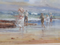Judy Talacko Windy Day At The Beach Mornington | Antique & Vintage | Moonee Ponds Antiques | Australia Wide Delivery