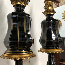Rare 19th Century French Banquette Lamps