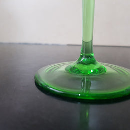Green Etched Goblet