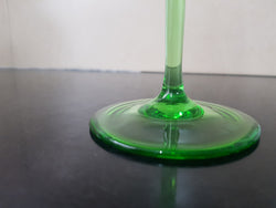 Green Etched Goblet | Antique & Vintage | Moonee Ponds Antiques | Australia Wide Delivery