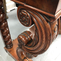 Antique French Flame Mahogany Console Table