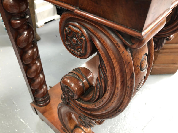 Antique French Flame Mahogany Console Table