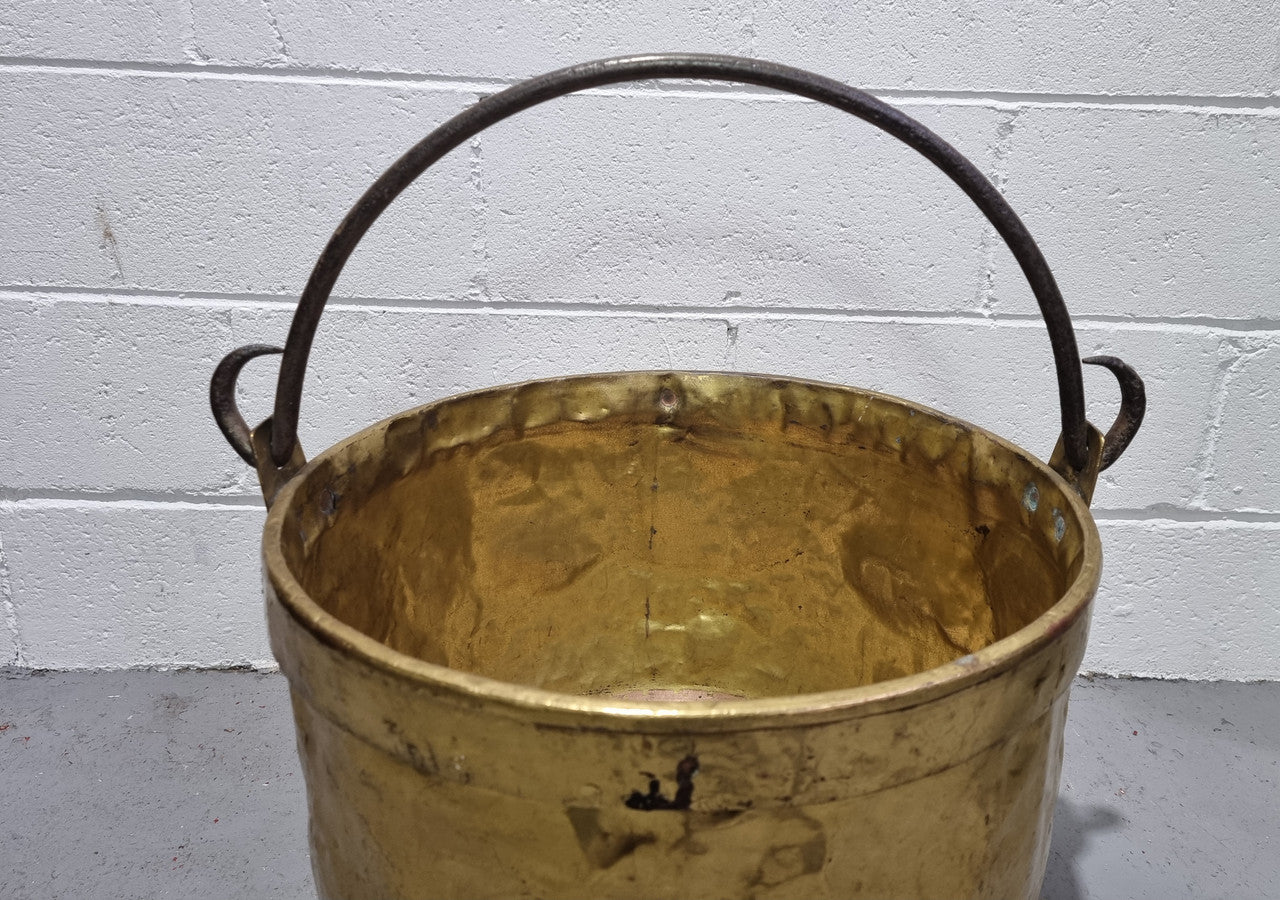 Antique French Brass Firewood Handled Bucket | Antique & Vintage | Moonee Ponds Antiques | Australia Wide Delivery