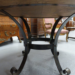 Bespoke Figured Oak Parquetry Top Large Round Table