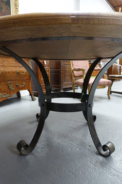 Bespoke Figured Oak Parquetry Top Large Round Table | Antique & Vintage | Moonee Ponds Antiques | Australia Wide Delivery