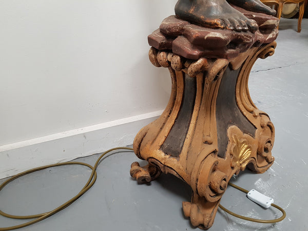 Wooden 19th Century Italian Blackamoor Floor Lamp