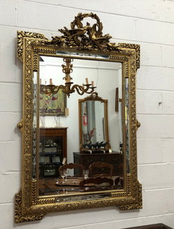19th Century French Cushion Mirror With Acid Etched Pattern | Antique & Vintage | Moonee Ponds Antiques | Australia Wide Delivery