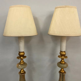 Pair of Vintage Onyx and Marble lamp bases