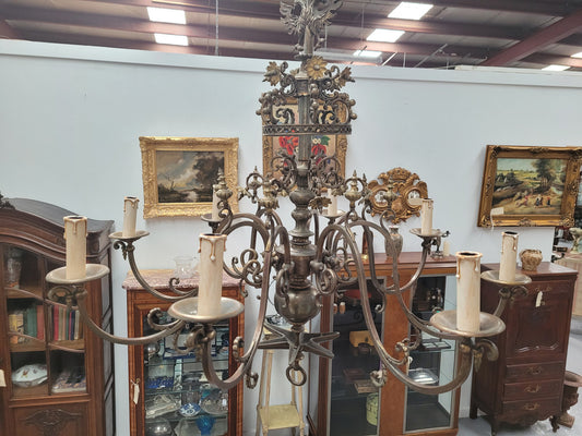French Bronze Empire Style 8 Light Chandelier