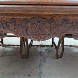 Large Carved French Oak Extension Table