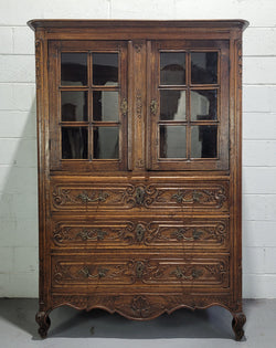 Rare French 18th Century Louis XVth Style Oak Linen Press -Display -Cupboard | Antique & Vintage | Moonee Ponds Antiques | Australia Wide Delivery