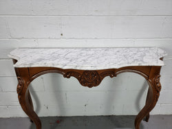 Elegant Walnut French Louis XV Style Marble Top Console Table | Antique & Vintage | Moonee Ponds Antiques | Australia Wide Delivery