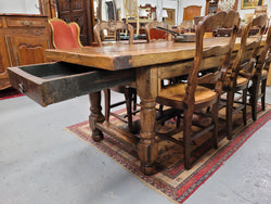 Large Impressive 2.5 Meter Antique French Oak Farmhouse Table | Antique & Vintage | Moonee Ponds Antiques | Australia Wide Delivery