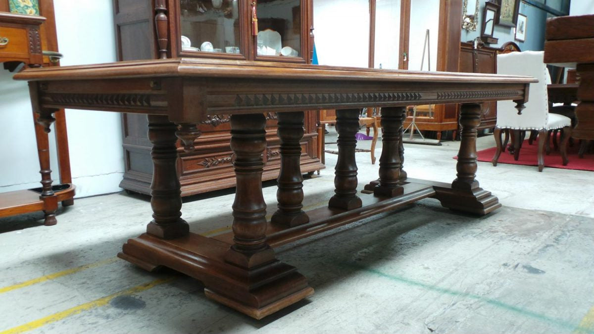 A Decorative Solid French Oak Farmhouse Table | Antique & Vintage | Moonee Ponds Antiques | Australia Wide Delivery