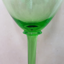 Green Etched Goblet