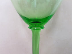 Green Etched Goblet | Antique & Vintage | Moonee Ponds Antiques | Australia Wide Delivery