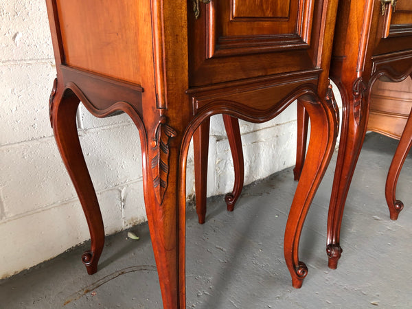 Pair Of French Mahogany Louis XV Style Bedside Cabinets