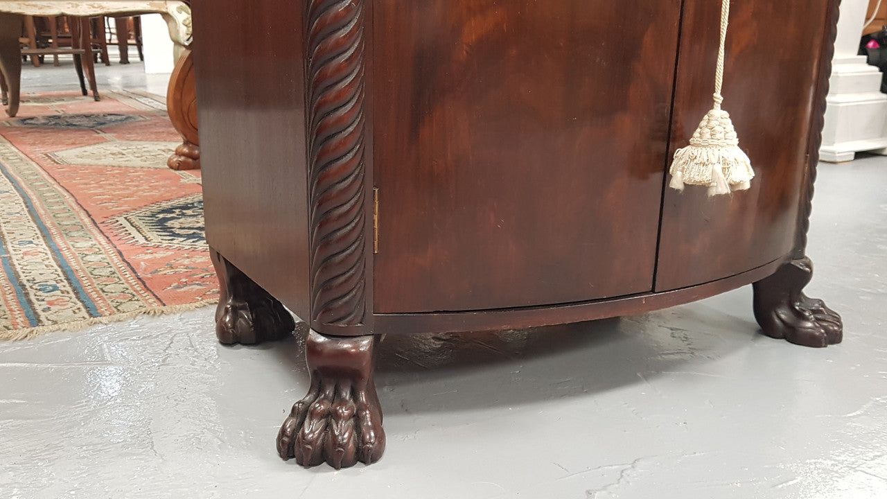 Antique Flame Mahogany Claw Foot Shoe Cupboard | Antique & Vintage | Moonee Ponds Antiques | Australia Wide Delivery