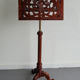 Attractive carved “Duet” reproduction music stand. Excellent condition.