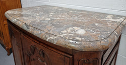 Rare 19th Century French Oak & Marble Top Oval Cabinet | Antique & Vintage | Moonee Ponds Antiques | Australia Wide Delivery