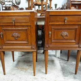 Pair Of French Oak Bedside Cabinets-3