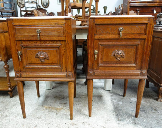 Pair Of French Oak Bedside Cabinets-3