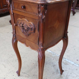 French Walnut Single Bedside Cabinet