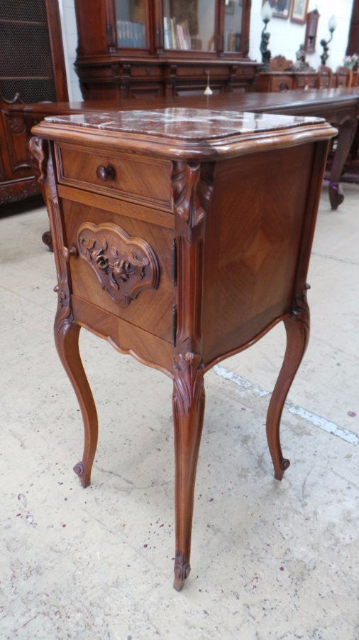 French Walnut Single Bedside Cabinet | Antique & Vintage | Moonee Ponds Antiques | Australia Wide Delivery