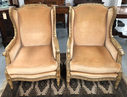 Pair Of Vintage French Original Painted Bergere Wingback Armchairs | Antique & Vintage | Moonee Ponds Antiques | Australia Wide Delivery