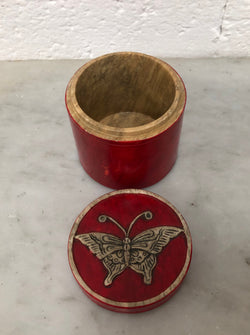 Vintage Hand Carved Marble Trinket Box With Butterfly | Antique & Vintage | Moonee Ponds Antiques | Australia Wide Delivery
