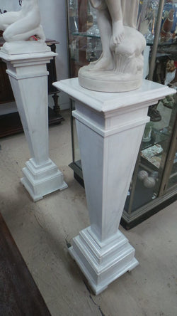 Pair Of 19th-Century Classical White Marble Pedestals | Antique & Vintage | Moonee Ponds Antiques | Australia Wide Delivery