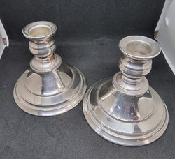 Beautiful Pair of Heavy Silver Plate Candle Holders | Antique & Vintage | Moonee Ponds Antiques | Australia Wide Delivery