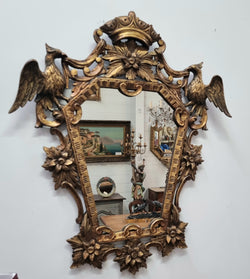 Interesting Italian Gilt Decorative Framed Mirror Featuring Birds | Antique & Vintage | Moonee Ponds Antiques | Australia Wide Delivery