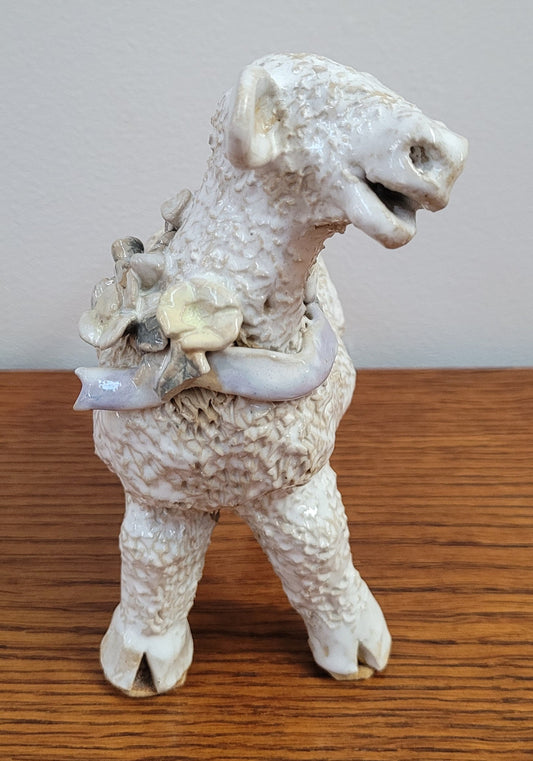 Hand Made Glazed Terra Cotta Sheep signed “Giel”. In good condition.