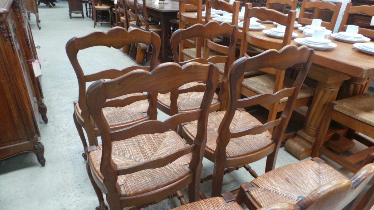 A Set Of Six French Solid Oak Dining Chairs | Antique & Vintage | Moonee Ponds Antiques | Australia Wide Delivery