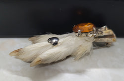 Scottish Grouse Foot with Amber Coloured Glass | Antique & Vintage | Moonee Ponds Antiques | Australia Wide Delivery
