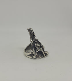 Heavy Sterling Silver Biker Skeleton On Bike Ring | Antique & Vintage | Moonee Ponds Antiques | Australia Wide Delivery