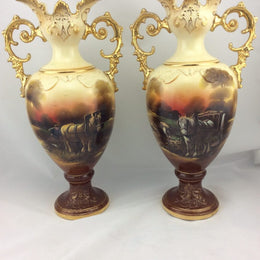 Pair Late Victorian English Vases