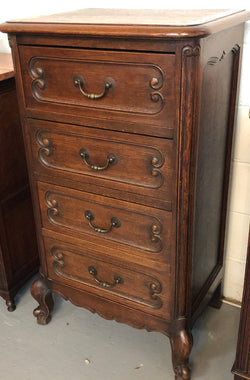 Antique French Oak Louis XV Style 4 Drawer Bedside Cupboard | Antique & Vintage | Moonee Ponds Antiques | Australia Wide Delivery