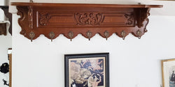 French Oak Wall Mounted Hat - Coat Rack | Antique & Vintage | Moonee Ponds Antiques | Australia Wide Delivery