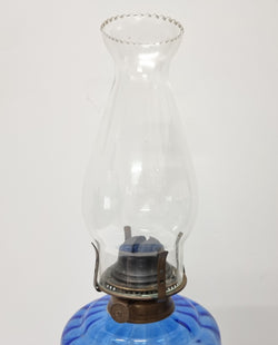 Late Victorian Blue Bowl & Cast Iron Base Kero Lamp | Antique & Vintage | Moonee Ponds Antiques | Australia Wide Delivery
