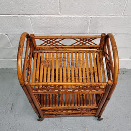 Excellent Vintage Tortoiseshell Bamboo two tier auto trolley. It has been sourced locally and is in fantastic original detailed condition .