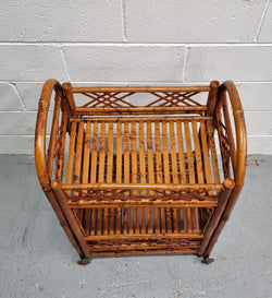 Vintage Tortoiseshell Bamboo Two Tier Auto Trolley | Antique & Vintage | Moonee Ponds Antiques | Australia Wide Delivery