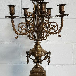 Pair of French Antique Bronze Candelabras
