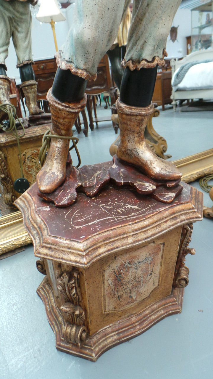 Striking 19th Century Antique Blackamoor Floor Lamp